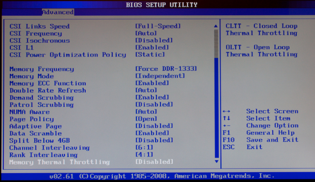 ASUS Z8NA-D6C Memory Thermal Throttling