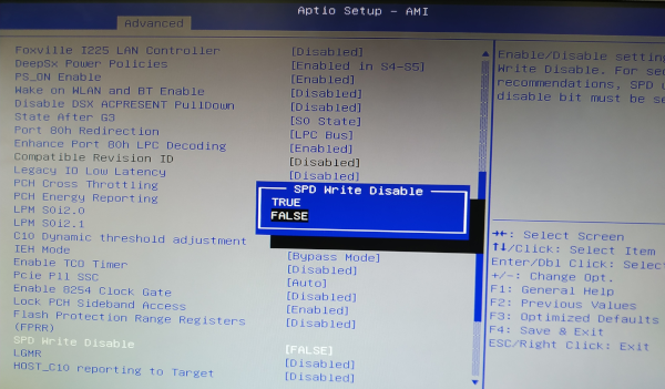 Fujitsu Celsius W5012 SPD Write Disable